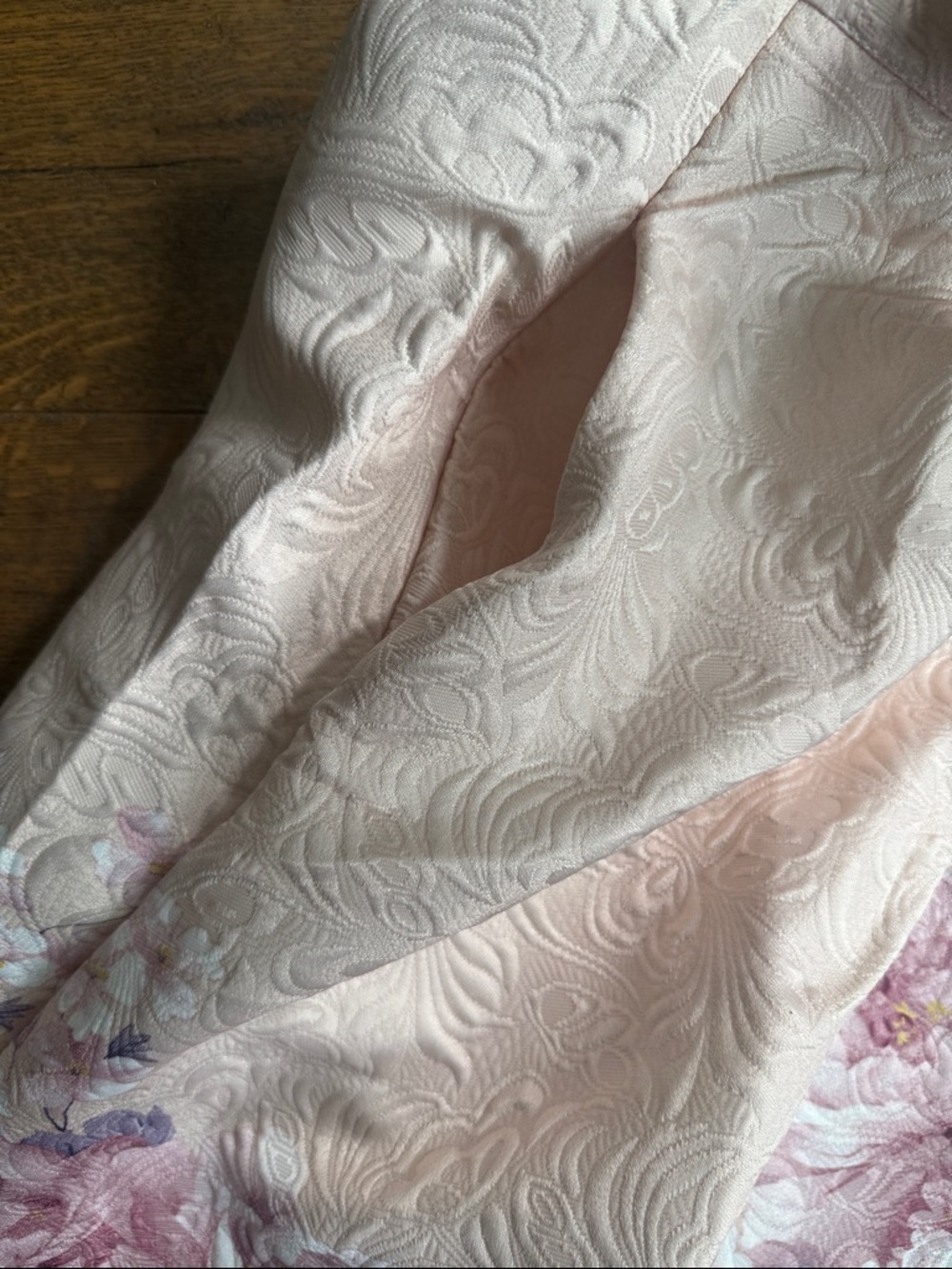 Chicwish Blush Pink Floral A-Line Midi Skirt - Picture 7 of 8
